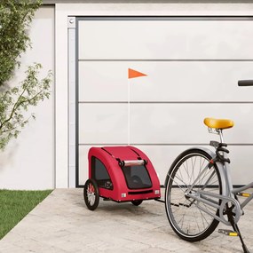 Rimorchio Da Bici Per Animali Rosso Oxford E Ferro /