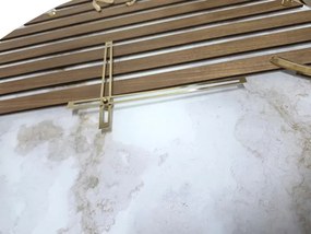 Orologio da Parete Vetro Moderno 65 cm effetto Marmo e Noce