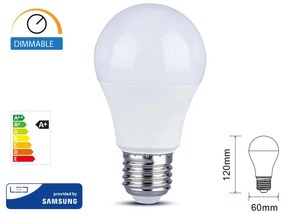 Lampada Led E27 A60 12W 1055 LM Neutro 4000K Dimmerabile Chip Samsung SKU-20184