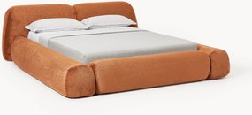 Letto imbottito in teddy bouclé Wolke