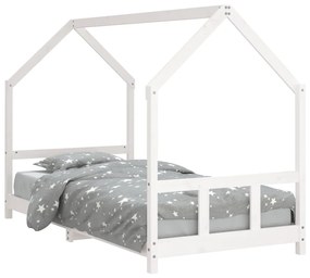 Giroletto per bambini bianco 90x200cm in legno massello di pino