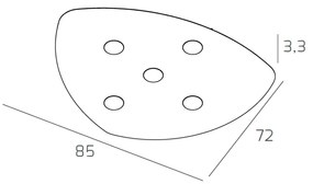 Plafoniera Moderna Shape Metallo Sabbia 5 Luci Gx53