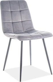 Sedia Mila in velluto grigio/nero Blu14