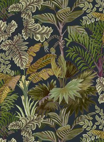 Josephine Munsey Carta da parati Palm Grove - Midnight and Green
