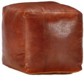 Pouf Tanno 40x40x40 Cm İn Vera Pelle Di Capra /