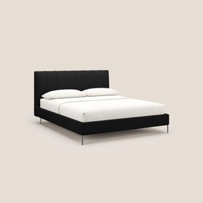 Calliope letto imbottito piedini alti completamente sfoderabile in tessuto smacchiabile T17 nero