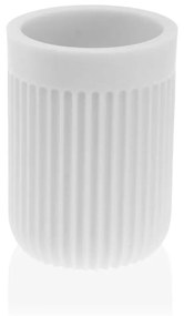Portaspazzolini da Denti STRIA Bianco Resina (7,3 x 10,3 x 7,3 cm)