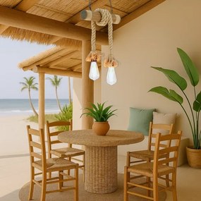 Brilagi - Lampadario a sospensione con catena KOS 2xE27/60W/230V faggio