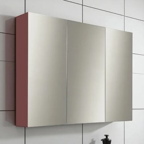 Specchio contenitore bagno a 3 ante 80xh60 cm in legno Ruggine Opaco