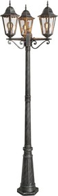 Lampione Vintage 216cm 3xE27 IP54 Spazzolato - Serie PUCCINI