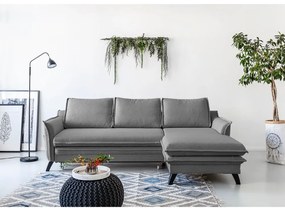 Divano letto grigio ad angolo, angolo destro Charming Charlie - Miuform