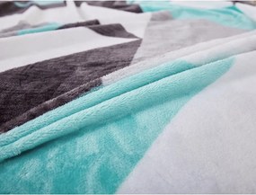 Biancheria da letto grigia/turchese in micropile per letto singolo 140x200 cm Abstract – My House