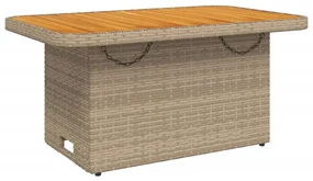 Set da pranzo da giardino 2 pz con cuscini beige in polyrattan