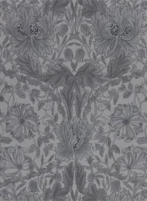 Morris & Co Carta da parati Pure Honeysuckle & Tulip - Black Ink