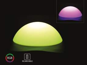 Semisfera Luminoso Mezza Palla Con Lampada Luce Led RGBW Ricaricabile Telecomando Incluso IP54 50X50X26cm SKU-40221