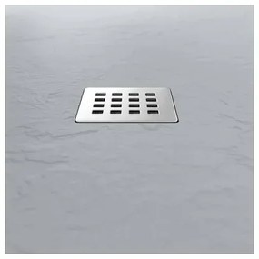 Piatto doccia su misura 80x80 Karen in resina effetto pietra grigio