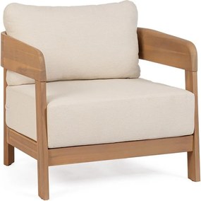 Poltrona da esterno di colore naturale in legno massiccio Pablo – Bizzotto