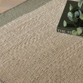 Tappeto in lana intrecciata crema e verde salvia 120x170 cm Lima Sage - Asiatic Carpets