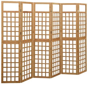 Divisorio A 6 Pannelli İn Legno Massello Di Abete 242,5x180 Cm /