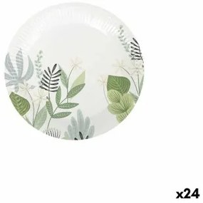 Set di piatti Algon Monouso Cartone Floreale 12 Pezzi 18 cm (24 Unità)