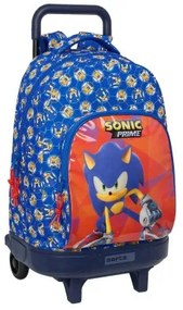 Trolley per la Scuola Sonic Prime Azzurro 33 x 45 x 22 cm