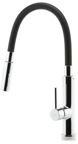 FERRO - Rubinetto per lavello con braccio flessible cromo lucido/nero