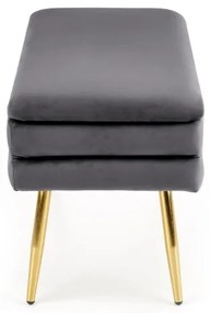 Panca trapuntata con contenitore VELVA 37x78 cm grigio/oro