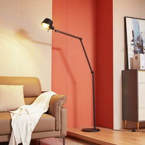 Lampada da terra Silka Lucande, Nero, Studio / Ufficio, Metallo, Moderno, Lampada da terra