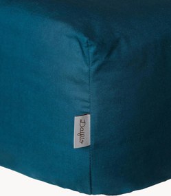 Lenzuolo con angoli in cotone percalle Petrol Blue