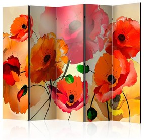 Paravento  Velvet Poppies II [Room Dividers]  Colore Verde, Dimensioni e Misure 225x172