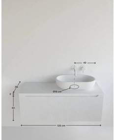 Mobile da bagno sotto lavabo carbone laccato L 120.5 x H 46 x P 46 cm 1 cassetto, lavabo non incluso