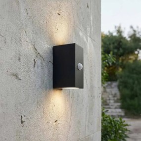 Applique GU10 con Sensore di Movimento IP65 Bidirezione - Nera