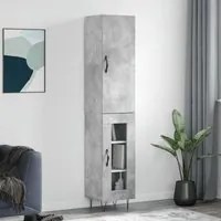 Credenza Grigio Cemento 34,5x34x180 cm in Legno Multistratocod mxl 107462