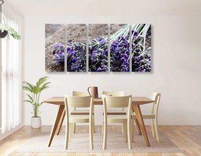 Quadri 5 pezzi – Bouquet di lavanda