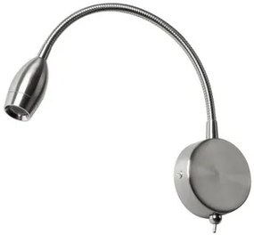 Applique LED 3W Flessibile per Comodino o Specchio in Acciaio BIANCO NATURALE