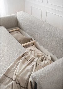 Divano greige allungabile/con contenitore e rivestimento in bouclé 244 cm Arcadova – ELTAP