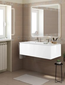 Mobile sottolavabo e lavabo Neo bianco L 120 x H 32 x P 48 cm 1 vasca 2 cassetti