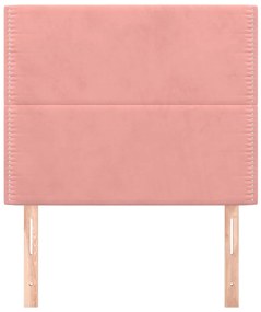 Testiera 2 pz rosa 80x5x78/88 cm in velluto