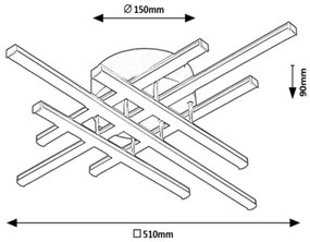 Rabalux 3014 - Lampadario LED a plafone TATJANA 6xLED/40W/230V 4000K