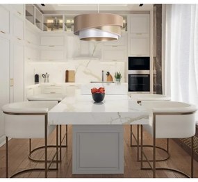 Duolla - Lampadario a sospensione con filo KOBO 1xE27/15W/230V diametro 45 cm beige/oro/bianco