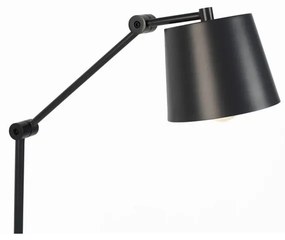 Lampada da terra nera con paralume in metallo (altezza 135 cm) Hajo - White Label