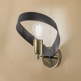 Euluna Applique Petla, nero/oro, metallo, 23 cm