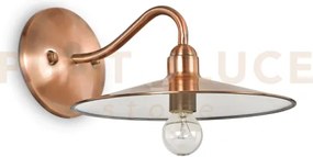 Cantina applique a parete 1 luce attacco e14 in metallo rame