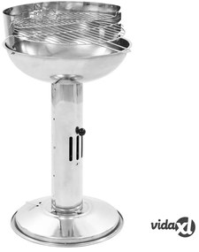 vidaXL Griglia per Barbecue a Carbone con Piedistallo in Acciaio Inox