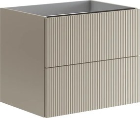 Cassettiera Opera 2 cassetti laccato opaco sabbia L60H50 P45,5 cm