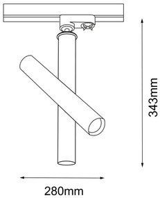Amplex 8895 - Faretto per sistema a binario AKADI 1xGU10-MR11/15W/230V