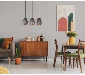 ITALUX MDM-3480/3 GR+GD - Lampadario a sospensione con filo HARLEY 3xE27/40W/230V antracite