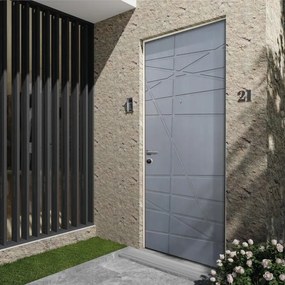 Porta blindata MASTER Invisible L 80 x H 210 cm grigio/bianco apertura destra