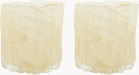 Set di 2 portalumini in vetro Curl