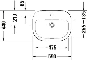 Duravit 24025500002 - Lavabo sospeso D-CODE 55x44 cm ceramica/bianco lucido